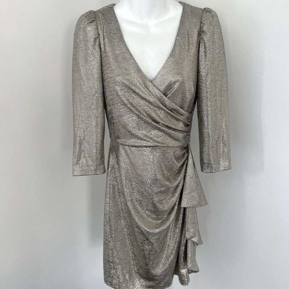 Aqua Silver Metallic Dress